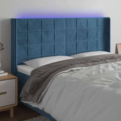 LED uzglavlje tamnoplavo 203 x 16 x 118/128 cm od tkanine - Tamno plava 203 x 16 x 118/128 cm 1 Cijena