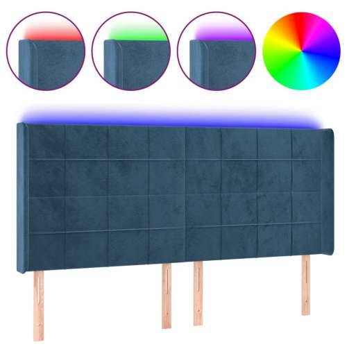 LED uzglavlje tamnoplavo 203 x 16 x 118/128 cm od tkanine - Tamno plava 203 x 16 x 118/128 cm 1 Cijena