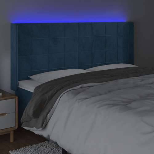 LED uzglavlje tamnoplavo 203 x 16 x 118/128 cm od tkanine - Tamno plava 203 x 16 x 118/128 cm 1 Cijena