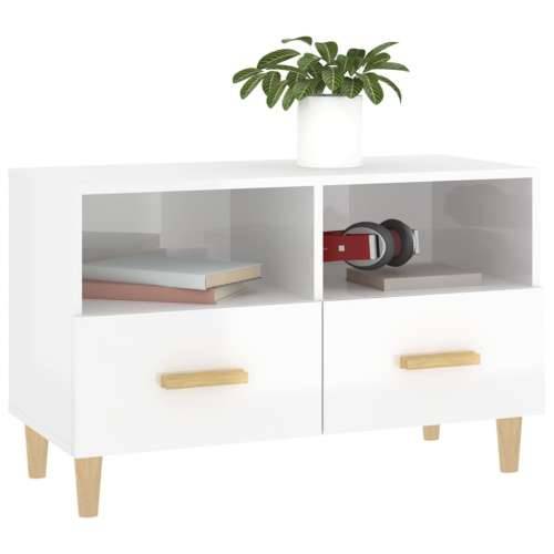 TV ormarić sjajni bijeli 80 x 36 x 50 cm od konstruiranog drva - Visoko sjajno bijela 1 Cijena