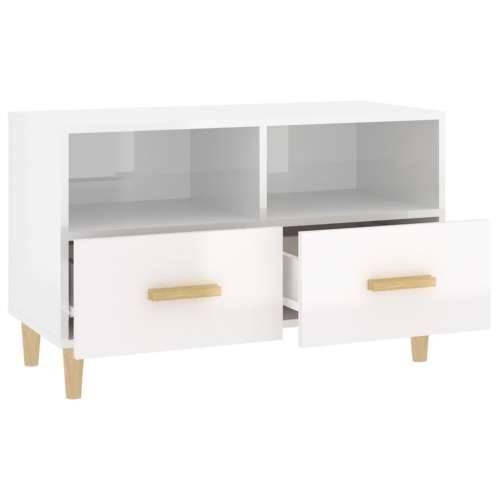 TV ormarić sjajni bijeli 80 x 36 x 50 cm od konstruiranog drva - Visoko sjajno bijela 1 Cijena