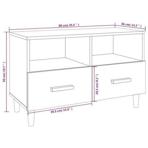 TV ormarić sjajni bijeli 80 x 36 x 50 cm od konstruiranog drva - Visoko sjajno bijela 1 Cijena