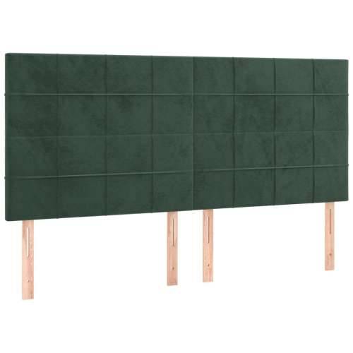 Uzglavlje 4 kom tamnozeleni 100x5x78/88 cm baršunasta - Tamnozelena 200 cm 1 Visoko Cijena