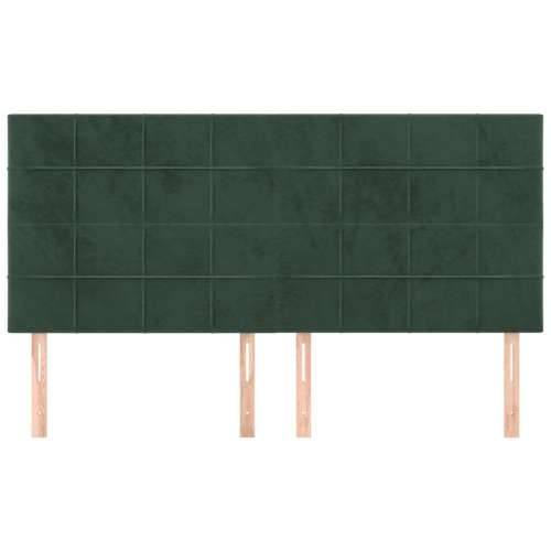 Uzglavlje 4 kom tamnozeleni 100x5x78/88 cm baršunasta - Tamnozelena 200 cm 1 Visoko Cijena