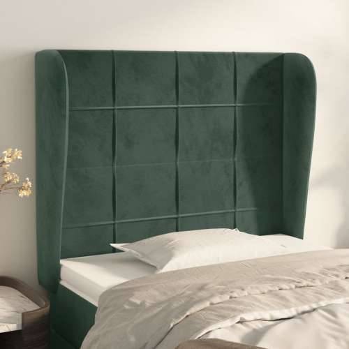 Uzglavlje s ušima tamnozeleno 103x23x118/128 cm baršunasto - Tamnozelena 103 x 23 x 118/128 cm 1 Cijena