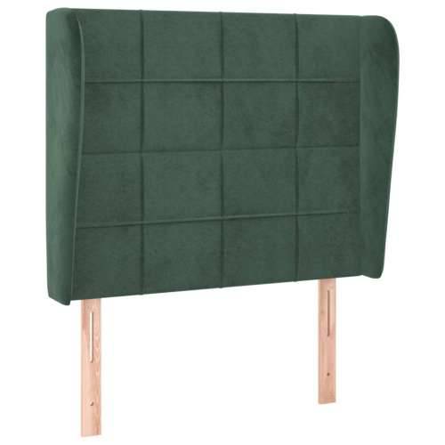 Uzglavlje s ušima tamnozeleno 103x23x118/128 cm baršunasto - Tamnozelena 103 x 23 x 118/128 cm 1 Cijena