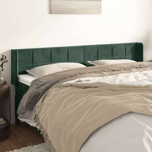 Uzglavlje s ušima tamnozeleno 203x16x78/88 cm baršunasto - Tamnozelena 203 x 16 x 78/88 cm 1 Cijena