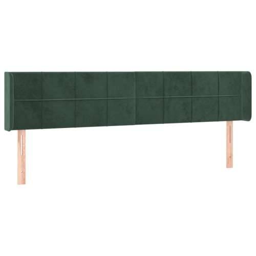 Uzglavlje s ušima tamnozeleno 203x16x78/88 cm baršunasto - Tamnozelena 203 x 16 x 78/88 cm 1 Cijena