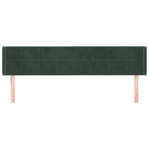 Uzglavlje s ušima tamnozeleno 203x16x78/88 cm baršunasto - Tamnozelena 203 x 16 x 78/88 cm 1 Cijena