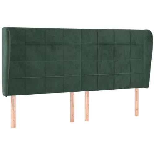 Uzglavlje s ušima tamnozeleno 203x23x118/128 cm baršunasto - Tamnozelena 203 x 23 x 118/128 cm 1 Cijena