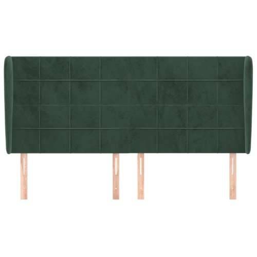 Uzglavlje s ušima tamnozeleno 203x23x118/128 cm baršunasto - Tamnozelena 203 x 23 x 118/128 cm 1 Cijena