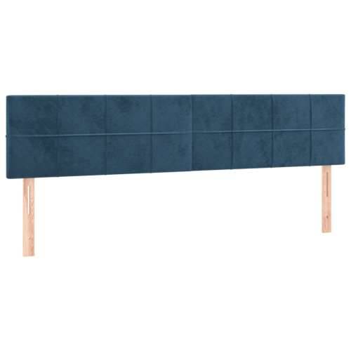 Krevet s oprugama i madracem tamnoplavi 200x200 cm baršunasti - Tamno plava 200 x 200 cm Blok s kvadratima Cijena
