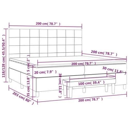 Krevet s oprugama i madracem tamnozeleni 200x200 cm baršunasti - Tamnozelena 200 x 200 cm Blok s kvadratima Cijena