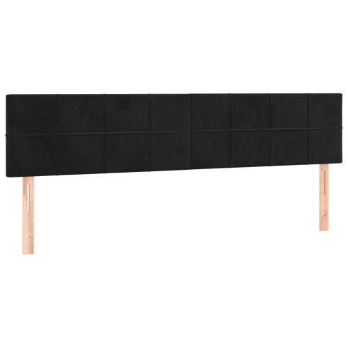 Krevet s oprugama i madracem crni 200x200 cm baršunasti - Crna 200 x 200 cm Blok s kvadratima Cijena