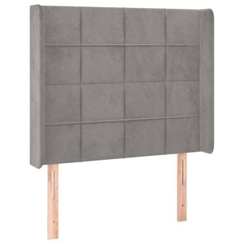 Uzglavlje s ušima svjetlosivo 103x16x118/128 cm baršunasto - Svjetlosiva 103 x 16 x 118/128 cm 1 Cijena