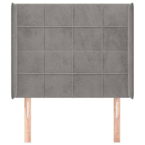 Uzglavlje s ušima svjetlosivo 103x16x118/128 cm baršunasto - Svjetlosiva 103 x 16 x 118/128 cm 1 Cijena