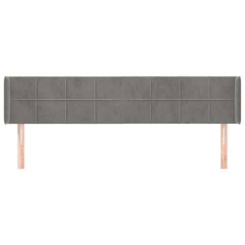 Uzglavlje s ušima svjetlosivo 203x16x78/88 cm baršunasto - Svjetlosiva 203 x 16 x 78/88 cm 1 Cijena