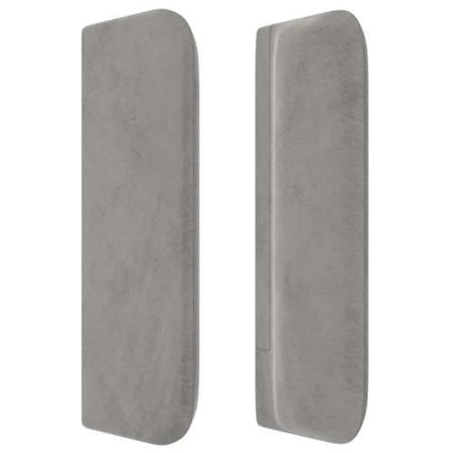 Uzglavlje s ušima svjetlosivo 203x16x78/88 cm baršunasto - Svjetlosiva 203 x 16 x 78/88 cm 1 Cijena