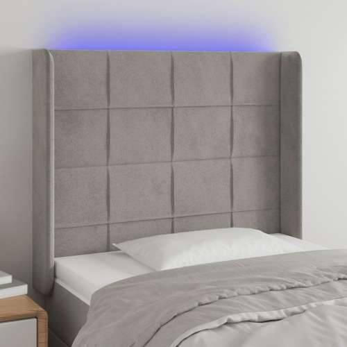 LED uzglavlje svjetlosivo 103 x 16 x 118/128 cm baršunasto - Svjetlosiva 103 x 16 x 118/128 cm 1 Cijena