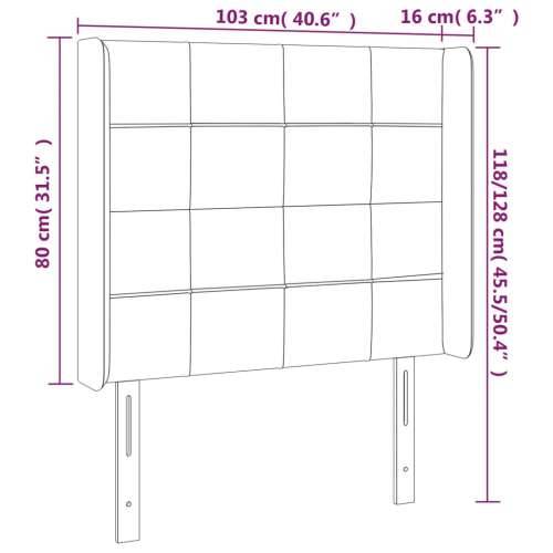 LED uzglavlje svjetlosivo 103 x 16 x 118/128 cm baršunasto - Svjetlosiva 103 x 16 x 118/128 cm 1 Cijena