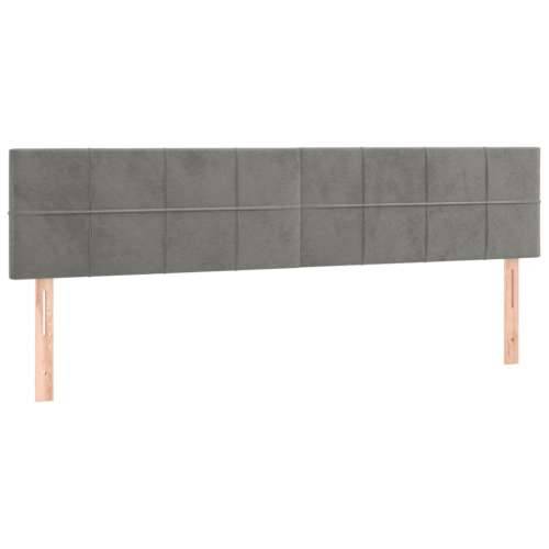 Krevet s oprugama i madracem svjetlosivi 200x200 cm baršunasti - Svjetlosiva 200 x 200 cm Blok s kvadratima Cijena