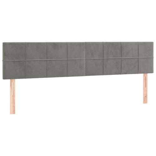 Krevet box spring s madracem LED svjetlosivi 200x200 cm baršun - Svjetlosiva 200 x 200 cm Blok s kvadratima Cijena