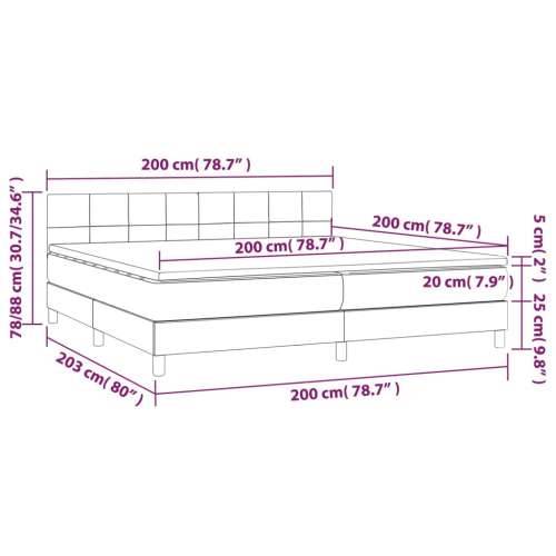 Krevet box spring s madracem LED svjetlosivi 200x200 cm baršun - Svjetlosiva 200 x 200 cm Blok s kvadratima Cijena
