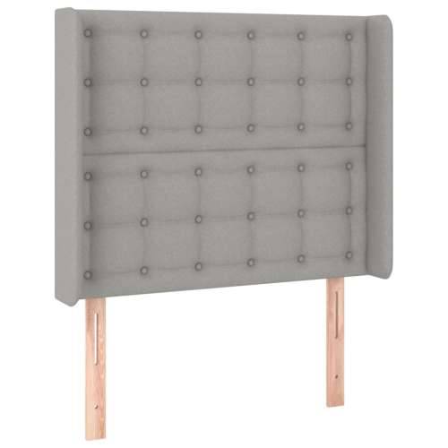 Krevet box spring s madracem LED svjetlosivi 90x190 cm tkanina - Svjetlosiva 90 x 190 cm gumbi Cijena