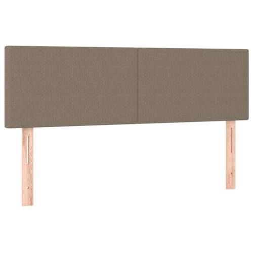 Krevet box spring s madracem LED smeđesivi 140x200 cm tkanina - Sivo-smeđa 140 x 200 cm Gladak dizajn Cijena