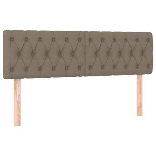 Krevet box spring s madracem LED smeđesivi 140x200 cm tkanina - Sivo-smeđa 140 x 200 cm Dizajn s gumbima Cijena