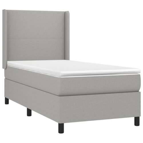 Krevet box spring s madracem LED svjetlosivi 90x190 cm tkanina - Svjetlosiva 90 x 190 cm Gladak dizajn Cijena