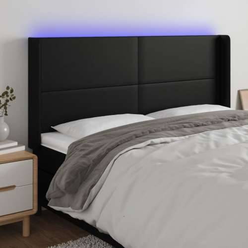 LED uzglavlje crno 203 x 16 x 118/128 cm od umjetna koža - Crna 203 x 16 x 118/128 cm 1 Cijena