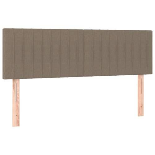 Krevet s oprugama i madracem smeđesivi 140x200 cm tkanina - Sivo-smeđa 140 x 200 cm Okomite pruge Cijena