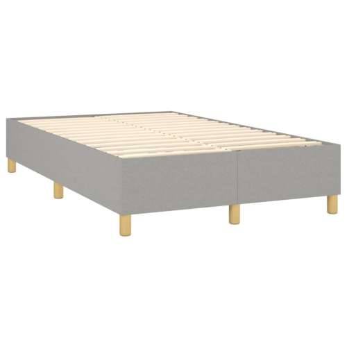 Krevet box spring s madracem LED svjetlosivi 120x200 cm tkanina Cijena