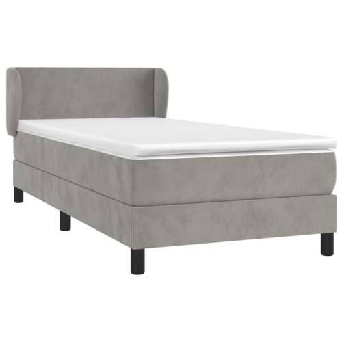 Box spring krevet s madracem svjetlosivi 100x200 cm baršunasti - Svjetlosiva 100 x 200 cm Gladak dizajn Cijena
