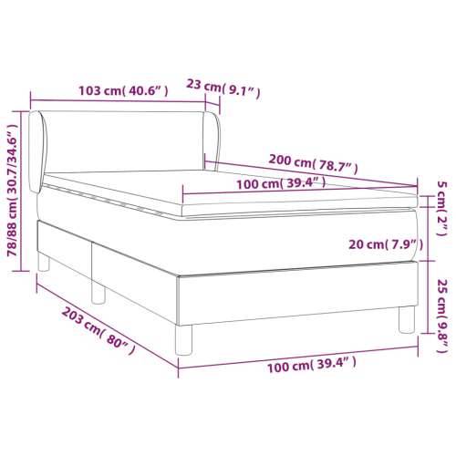 Box spring krevet s madracem svjetlosivi 100x200 cm baršunasti - Svjetlosiva 100 x 200 cm Gladak dizajn Cijena