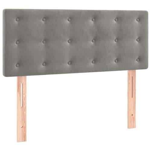 Krevet box spring s madracem LED svjetlosivi 100x200 cm baršun - Svjetlosiva 100 x 200 cm gumbi Cijena
