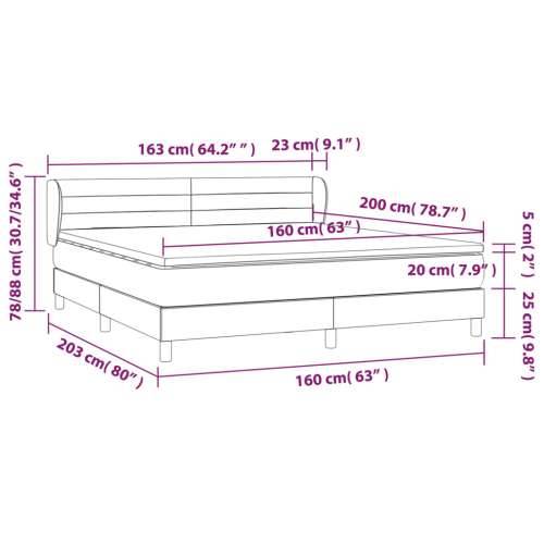Krevet s oprugama i madracem smeđesivi 160x200 cm tkanina - Sivo-smeđa 160 x 200 cm vodoravne pruge Cijena