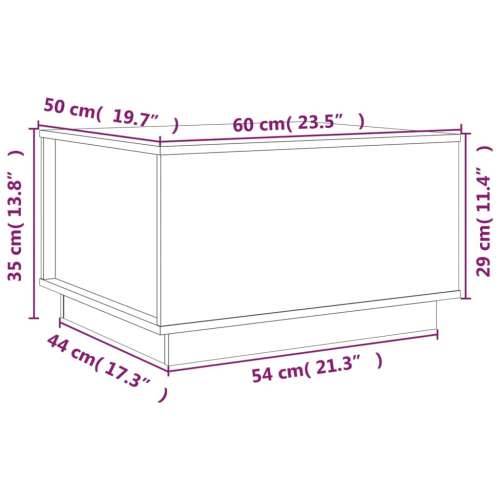 Stolić za kavu crni 60 x 50 x 35 cm od masivne borovine - Crna 1 Cijena
