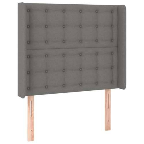 Krevet box spring s madracem LED tamnosivi 80 x 200 cm tkanina - Tamno siva 80 x 200 cm gumbi Cijena