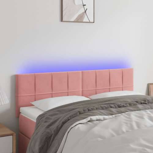 LED uzglavlje ružičasto 144x5x78/88 cm baršunasto - Ružičasta 144 x 5 x 78/88 cm 1 Cijena