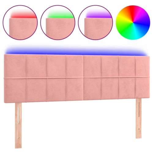 LED uzglavlje ružičasto 144x5x78/88 cm baršunasto - Ružičasta 144 x 5 x 78/88 cm 1 Cijena