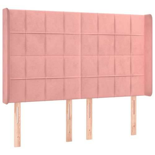 Krevet box spring s madracem LED ružičasti 140x200cm baršunasti - Ružičasta 140 x 200 cm Blok s kvadratima Cijena