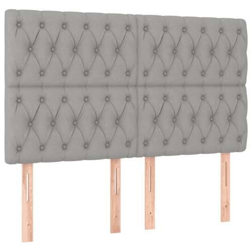 Krevet box spring s madracem svjetlosiva 160x200 cm tkanina - Svjetlosiva 160 x 200 cm Dizajn s gumbima Cijena