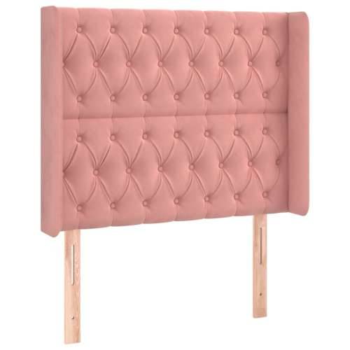 Krevet box spring s madracem LED ružičasti 100x200cm baršunasti - Ružičasta 100 x 200 cm Dizajn s gumbima Cijena