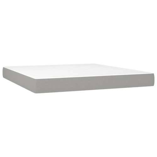 Krevet box spring s madracem svjetlosiva 160x200 cm tkanina - Svjetlosiva 160 x 200 cm Dizajn s gumbima Cijena