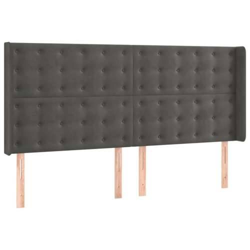 Krevet box spring s madracem LED tamnosivi 160x200 cm baršun - Tamno siva 160 x 200 cm gumbi Cijena