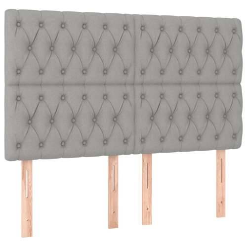 Krevet box spring s madracem svjetlosivi 140x200 cm od tkanine - Svjetlosiva 140 x 200 cm Dizajn s gumbima Cijena