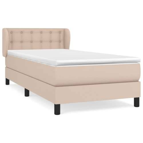Krevet s oprugama i madrac cappuccino 90x190 cm od umjetne kože - Boja cappuccina 90 x 190 cm gumbi Cijena