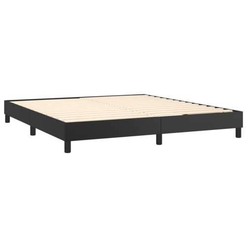 Krevet s oprugama i madracem crni 160 x 200 cm od umjetne kože - Crna 160 x 200 cm Gladak dizajn Cijena